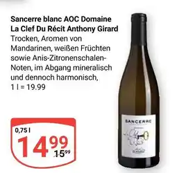 Globus La clef du récit anthony girard sancerre blanc aoc domaine Angebot