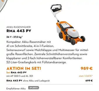 STIHL Akku-rasenmäher rma 443 pv Angebot