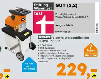 Globus Baumarkt Primaster elektro walzenhäcksler pmwh 3000 Angebot