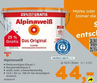 Globus Baumarkt Alpina alpinaweiß Angebot