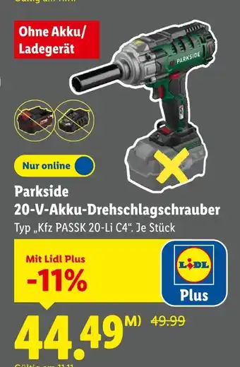 Lidl Parkside 20-v-akku-drehschlagschrauber Angebot