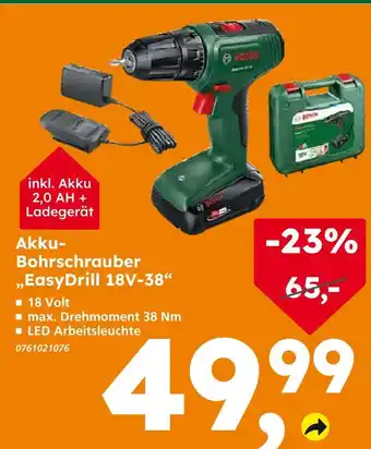 Globus Baumarkt Bosch akku-bohrschrauber easydrill 18v-38 Angebot
