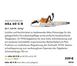 STIHL Stihl akku-motorsäge msa 60 c-b Angebot