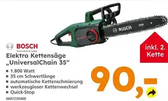 Globus Baumarkt Bosch elektro kettensäge universalchain 35 Angebot
