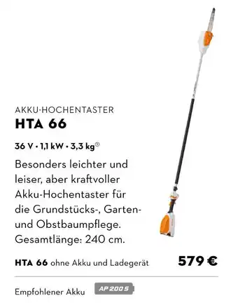 STIHL Stihl akku-hochentaster hta 66 Angebot