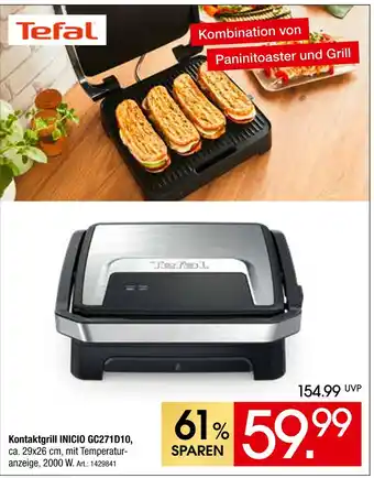 Zurbrüggen Tefal kontaktgrill inicio gc271d10 Angebot