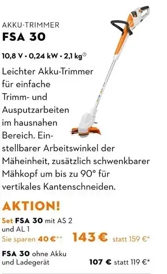 STIHL Stihl akku-trimmer fsa 30 Angebot