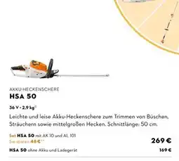 STIHL Stihl akku-heckenschere hsa 50 Angebot