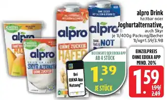 Edeka alpro Drink oder Joghurtalternative Angebot