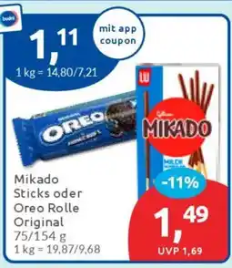 Budni Mikado Sticks oder Oreo Rolle Original Angebot