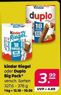 NETTO kinder Riegel oder duplo Big Pack Angebot