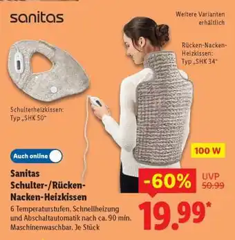 Lidl Sanitas Schulter-/Rücken-Nacken-Heizkissen Angebot