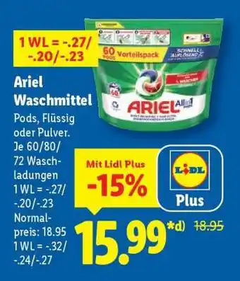 Lidl Ariel Waschmittel Angebot