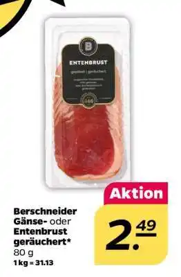 NETTO Berschneider Gänse- oder Entenbrust geräuchert Angebot