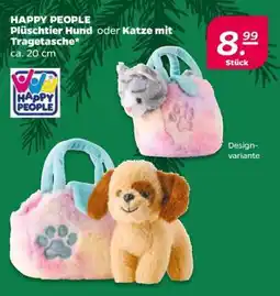 NETTO HAPPY PEOPLE Plüschtier Hund oder Katze mit Tragetasche Angebot