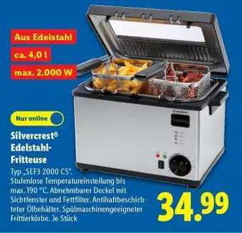 Lidl Silvercrest Edelstahl-Fritteuse Angebot