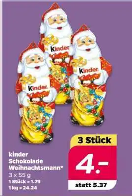 NETTO Kinder Schokolade Weihnachtsmann Angebot