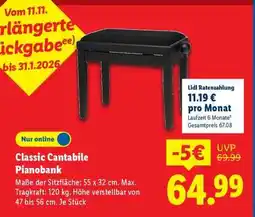 Lidl CLASSIC cantabile Pianobank Angebot