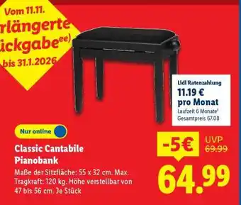 Lidl CLASSIC cantabile Pianobank Angebot