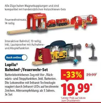 Lidl Lupilu Bahnhof-/Feuerwehr-Set Angebot