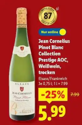 Lidl Jean Cornelius Pinot Blanc Collection Prestige AOC, Weißwein, trocken Angebot