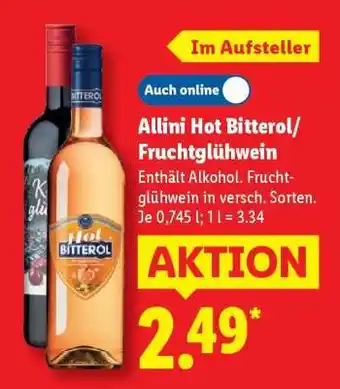 Lidl Allini Hot Bitterol/Fruchtglühwein Angebot