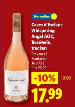 Lidl Caves d’Esclans Whispering Angel AOC, Roséwein, trocken Angebot