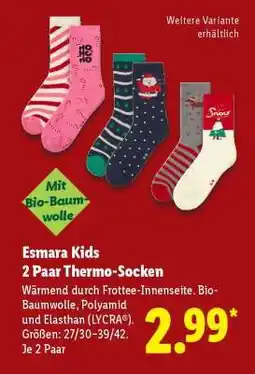 Lidl Esmara Kids 2 Paar Thermo-Socken Angebot