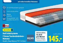 Lidl Hn8 Schlafsysteme 7-Zonen Taschenfederkern-Matratze Angebot