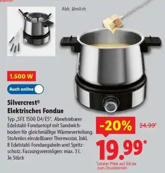 Lidl Silvercrest Elektrisches Fondue Angebot
