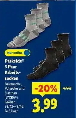 Lidl Parkside 3 Paar Arbeits-socken Angebot