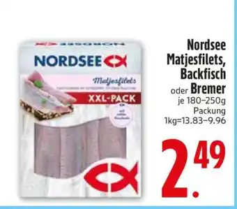 Edeka Nordsee Matjesfilets, Backfisch Bremer Angebot