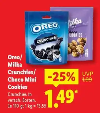 Lidl Oreo/Milka Crunchies/Choco Mini Cookies Angebot