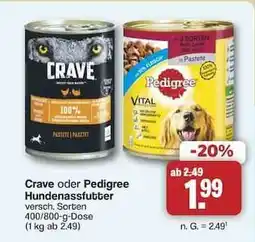 Famila Nord Ost Crave oder Pedigree Hundenassfutter Angebot