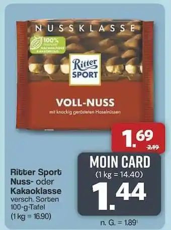 Famila Nord Ost Ritter Sport Nuss- oder Kakaoklasse Angebot