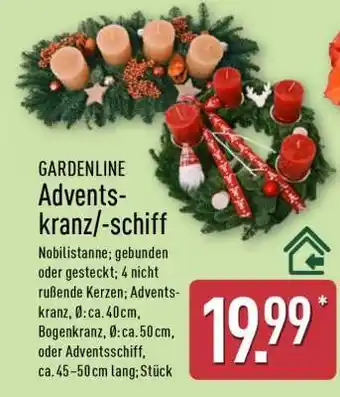 Aldi Nord GARDENLINE Adventskranz/-schiff Angebot