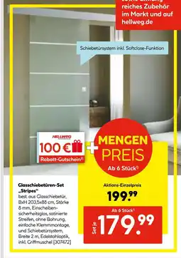 Hellweg Glasschiebetüren-set „stripes“ Angebot