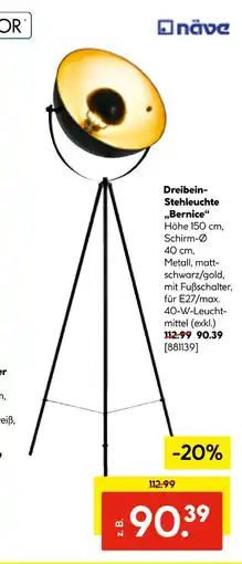 Hellweg Näve dreibein-stehleuchte bernice Angebot