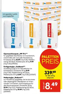 Hellweg Knauf gipsmaschinenputz mp 75 l Angebot