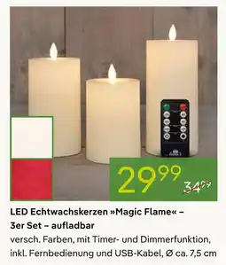 Pflanzen Kölle Led echtwachskerzen magic flame – 3er set – aufladbar Angebot