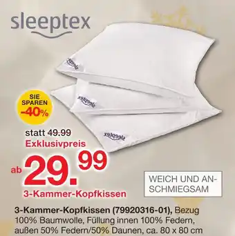 Möbelzentrum Pforzheim Sleeptex 3-kammer-kopfkissen Angebot