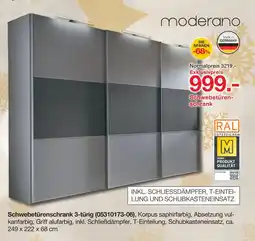 Möbelzentrum Pforzheim Moderano schwebetürenschrank 3-türig Angebot