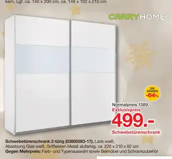 Möbelzentrum Pforzheim Carryhome schwebetürenschrank Angebot