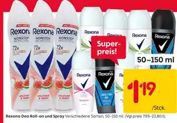 Rusta Rexona rexona deo roll-on und spray Angebot