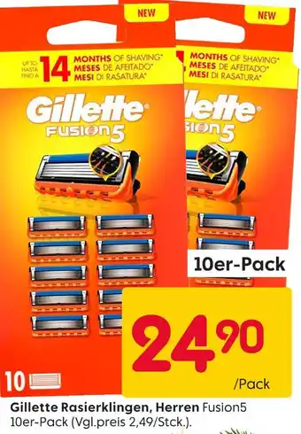 Rusta Gillette rasierklingen, herren Angebot