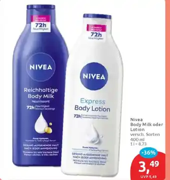 Budni Nivea Body Milk oder Lotion Angebot