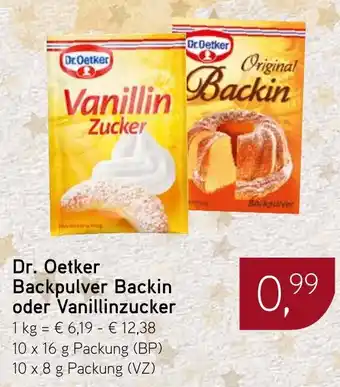 Dornseifer Dr. Oetker Backpulver Backin oder Vanillinzucker Angebot
