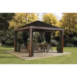 Netto Marken-Discount Sojag Aluminium Pavillon Valencia 12x12 Wood Angebot