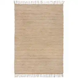 Netto Marken-Discount Handgewebter Teppich mit Fransen in Beige Conwy - Natürlich & Stilvoll. 200x290 cm Kadima Design Angebot