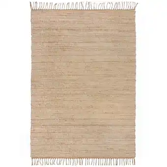 Netto Marken-Discount Handgewebter Teppich mit Fransen in Beige Conwy - Natürlich & Stilvoll. 200x290 cm Kadima Design Angebot
